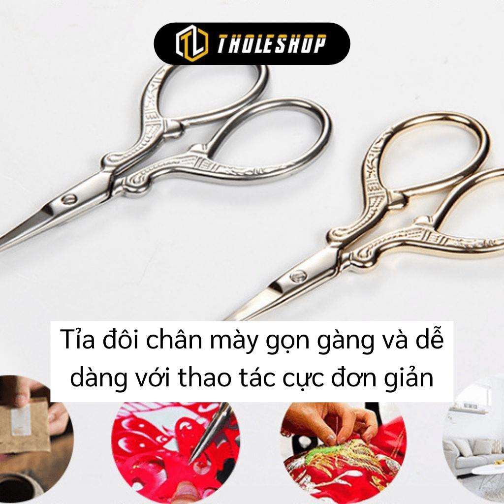 Kéo Tỉa Lông Mày - Kéo Mini Mạ Vàng Cắt Và Định Hình Lông Mày Hình Chim Hạc 9847