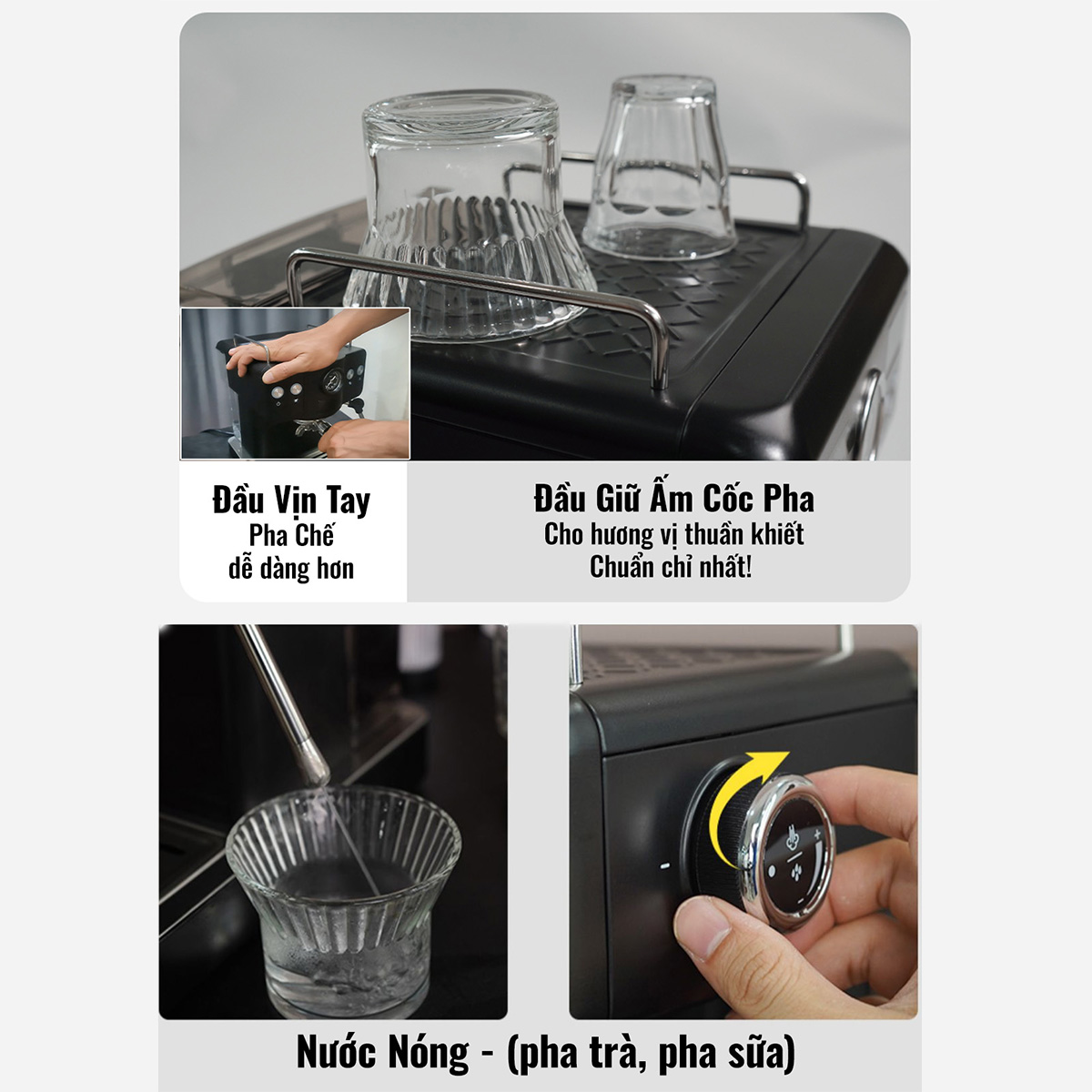 Máy pha cà phê espresso CF05 PRO chuyên nghiệp toàn diện DIY, giảm áp tự động an toàn nâng cấp, Hàng Chính Hãng