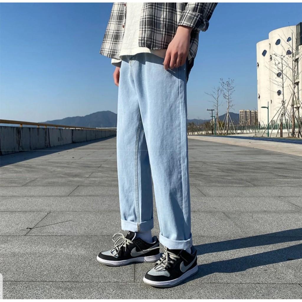 Quần jeans basic xanh nhạt - ẢNH THẬT