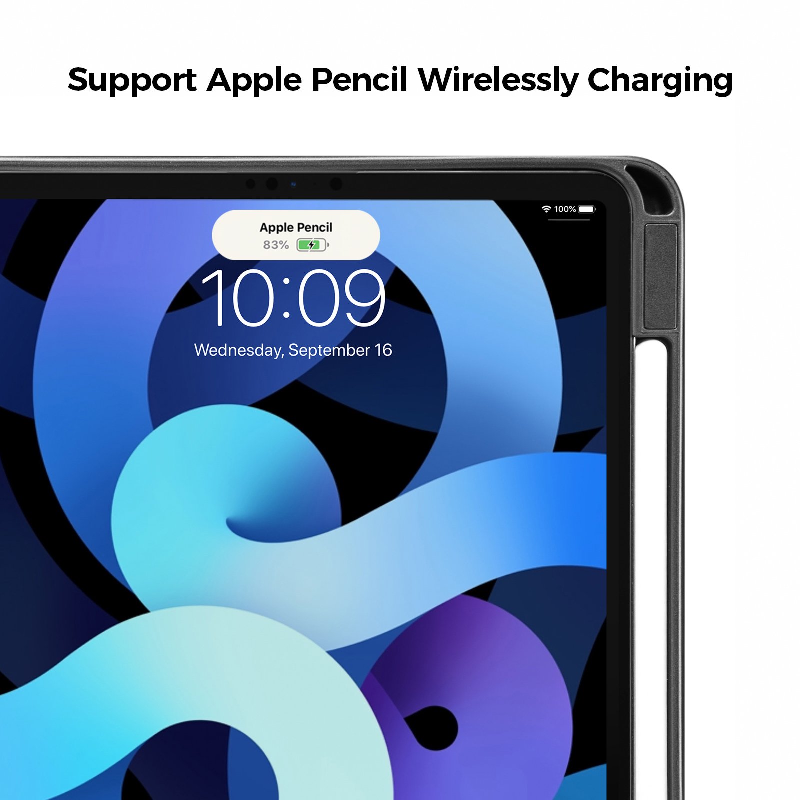 Bao Da For IPad 10.9 inch 2020 Tomtoc Từ Tính Đa Góc Smar-Tri Hỗ Trợ Sạc Không Dây Apple Pencil B02-005 - Hàng Chính Hãng