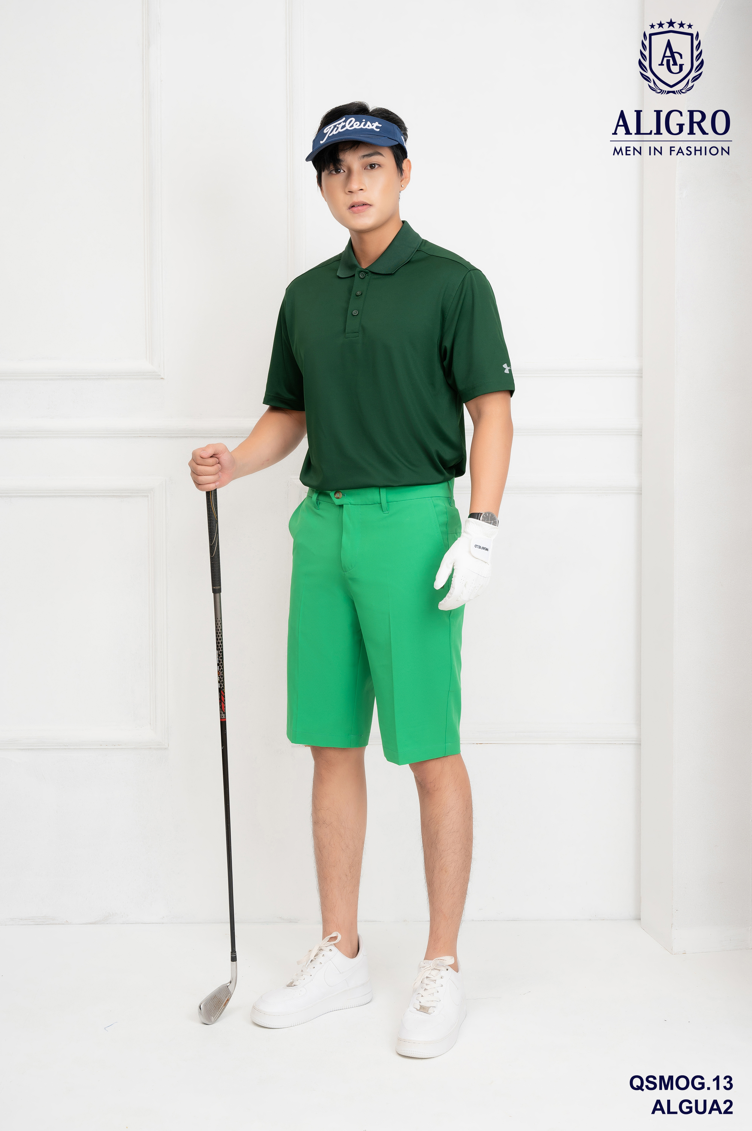 Quần short golf nam ALIGRO nhiều màu chất vải co giãn chống nhăn cực tốt, thoáng khí, thấm hút tốt QSMOG.13
