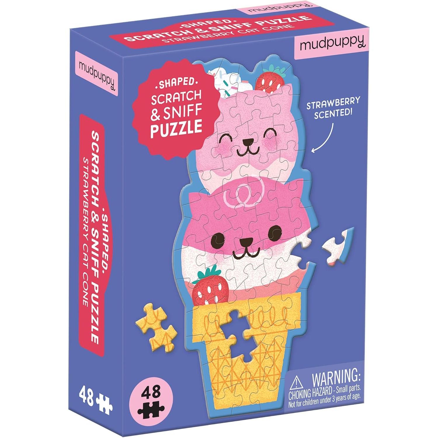 Sách 48 Scratch & Sniff Puzzle: Strawberry Cat Cone