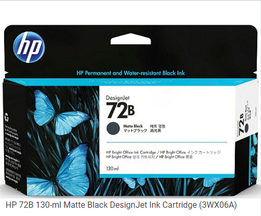 Mực In  HP 72 130ml Matte Black Ink Cartridge (3WX06A) - Hàng chính hãng