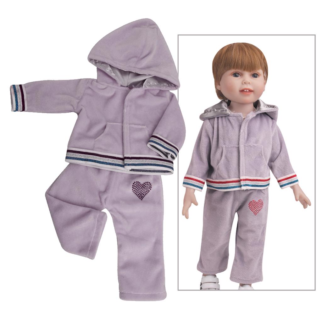 Set of 4 Doll Clothes Outfits Set Jogging Suit for 18in American Doll Gift