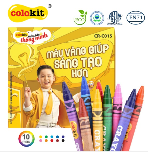 Sáp màu cho bé 10 màu Colokit CR-C015