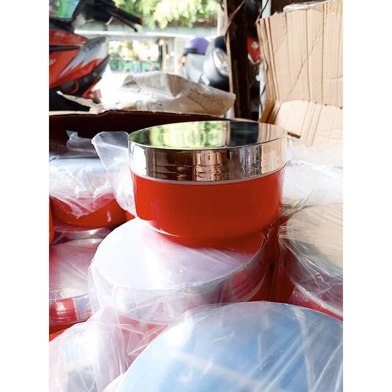 HỦ 200gr thân đỏ nắp xi bạc