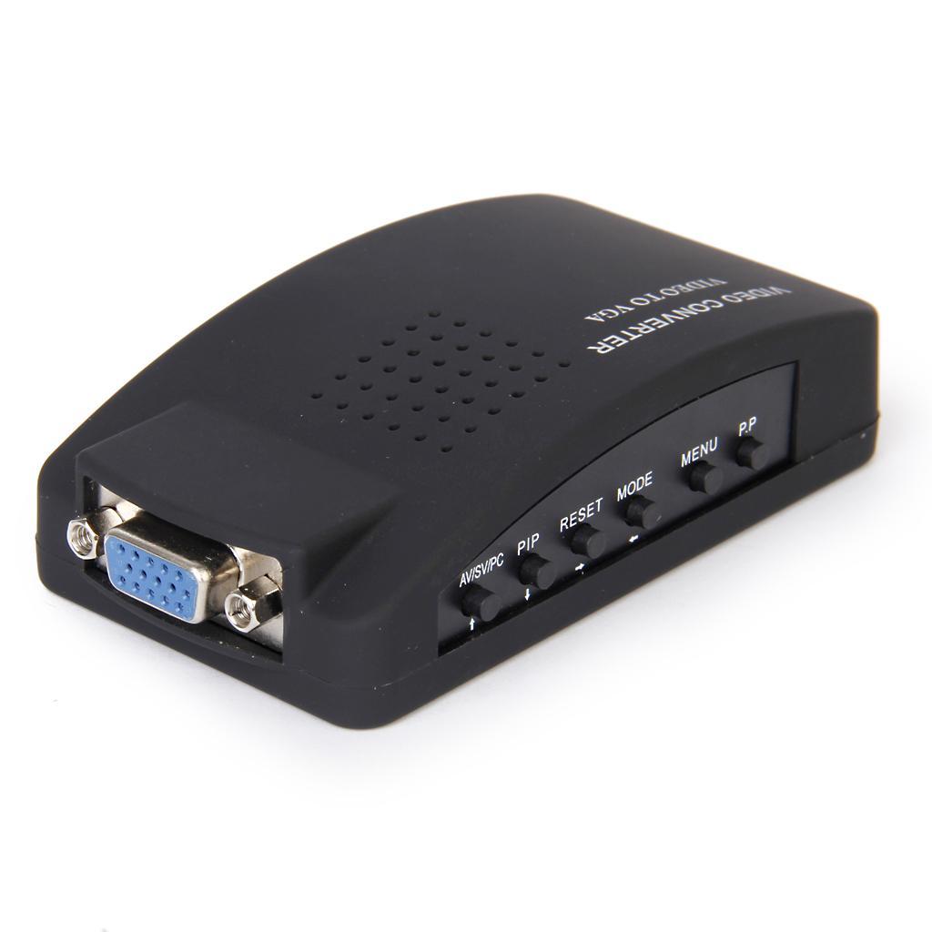 CCTV AV Composite S-video VGA to PC VGA LCD Converter Adapter - EU Plug