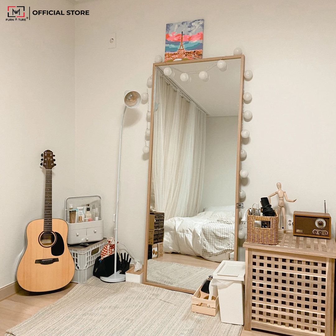 [SIZE70x1M7] GƯƠNG SOI TOÀN THÂN CÓ CHÂN ĐỨNG MÀU TỰ NHIÊN - STANDING MIRROR NATURAL- 70CM