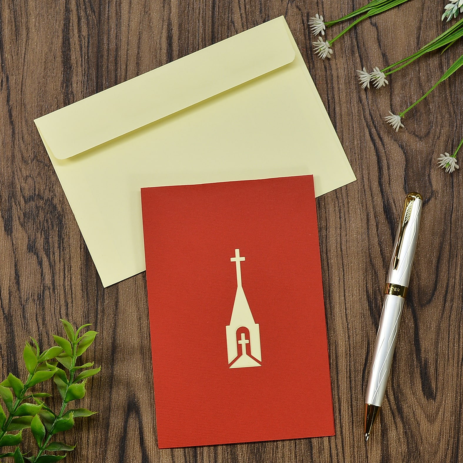 Thiệp nổi 3D handmade The Church- Nhà thờ size 10x15 cm CN049