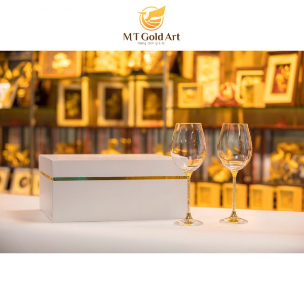 Ly pha lê đúc vàng 24k MT Gold Art- Hàng chính hãng, trang trí nhà cửa, quà tặng dành cho sếp, đối tác, khách hàng.