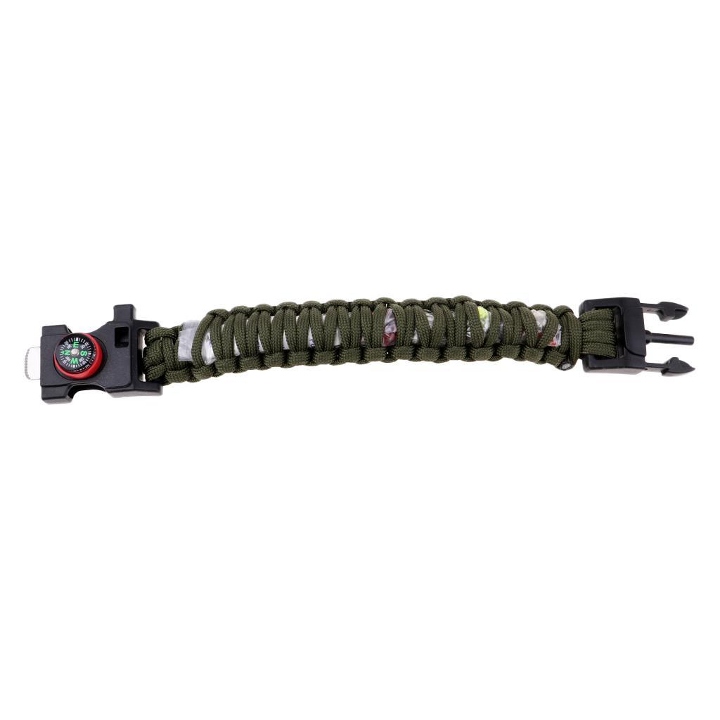 Survival Paracord Bracelet Emergency Whistle Compass Fishing Accessories Multifunction Tool Outdoor Sports