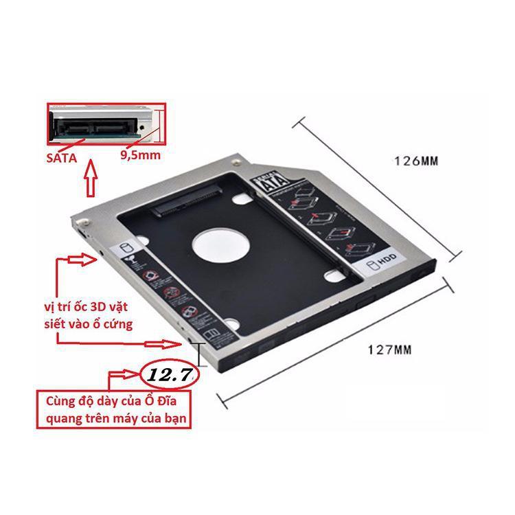 Khay Ổ Cứng Thay Thế Ổ DVD, CD Cho LapTop HDD Caddy Bay