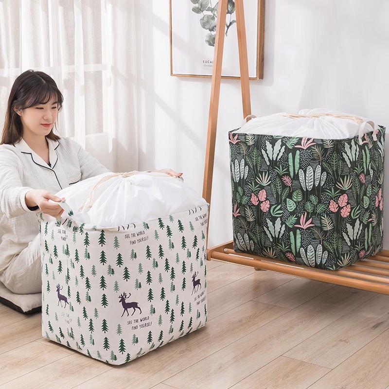 Túi đựng quần áo chăn màn siêu to sọt vải đựng đồ khung thép chắc chắn tiện lợi