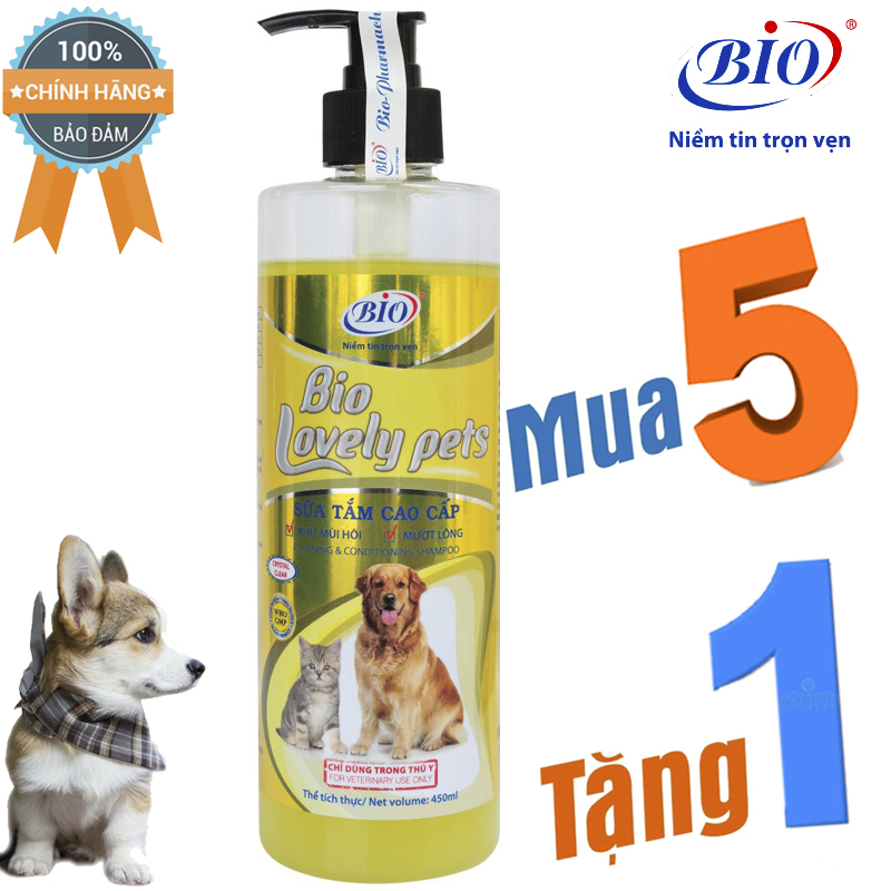 MUA 5 TẶNG 1 Sữa tắm bio lovely giúp dưỡng lông siêu mượt, khử mùi hôi cho chó mèo - 79305