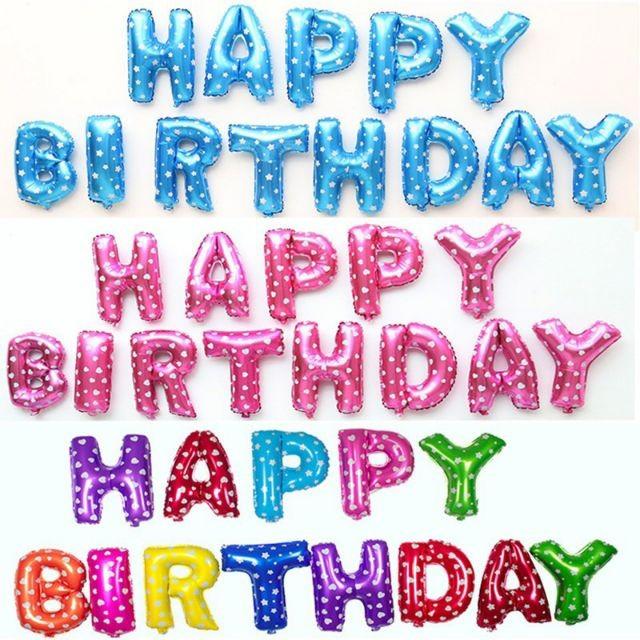 Set bong bóng phụ kiện trang trí sinh nhật, tiệc, party cho bé trai, bé gái chữ Happy Birthday - BOBABO