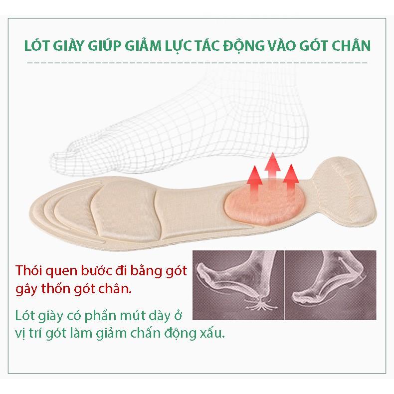 MIẾNG LÓT GIÀY GIẢM SIZE CHO GIÀY BỊ RỘNG, VẢI ÊM CHÂN VÀ THOÁNG KHÍ