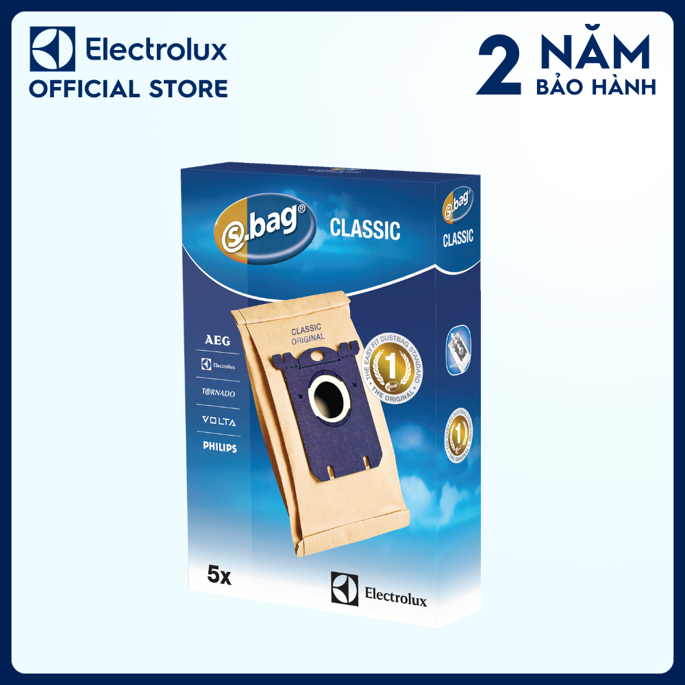 Túi chứa bụi Electrolux E200S S-Bag 5 túi, Tương thích với sản phẩm: Z3332/ZE2264/ZUSG4062/ZUSG4061 [Hàng chính hãng]