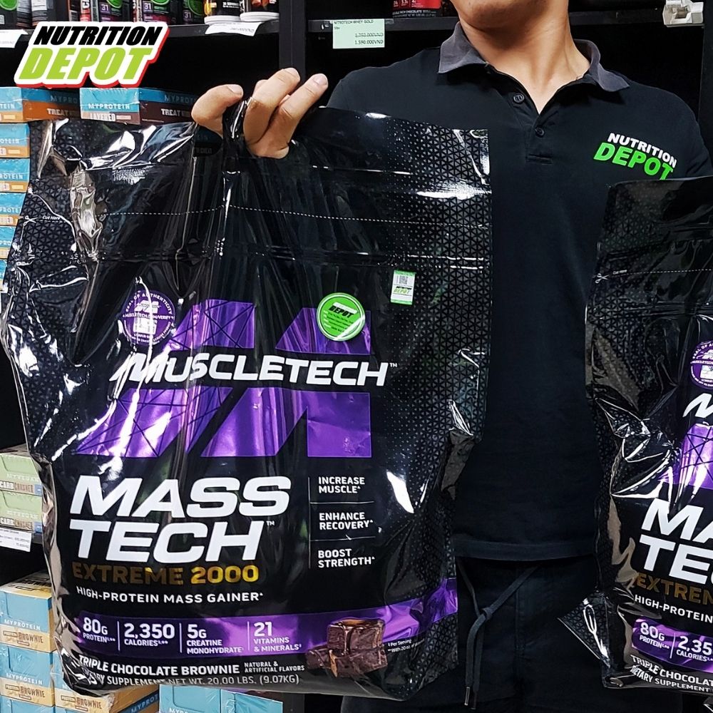 [QUÀ TẶNG] Sữa tăng cân tăng cơ Mass Tech Extreme 2000 Muscletech - vị Triple Chocolate Brownie - Nutrition Depot