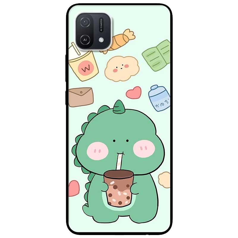 Ốp lưng dành cho Oppo A16K - Oppo A36 / A76 - Oppo Reno 7z 5G - Khủng Long Uống Trà Sữa