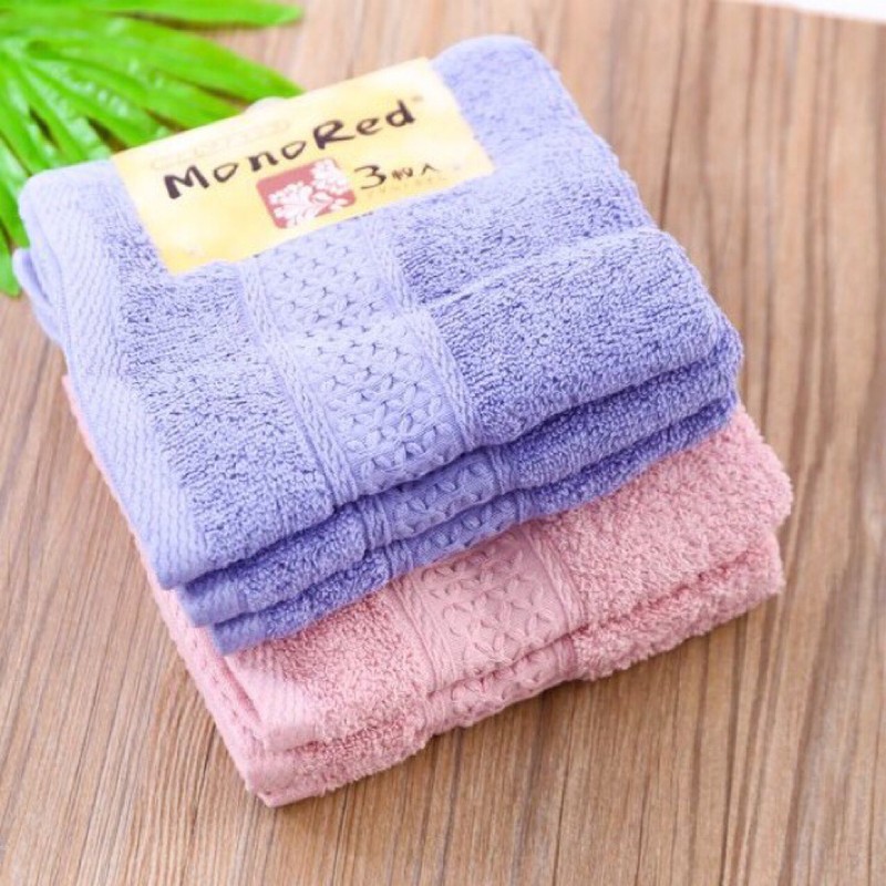 Bộ 3 Khăn Mặt Xuất Nhật Khổ 34x34cm Vải Cotton Mềm Mại - An Toàn Cho Da