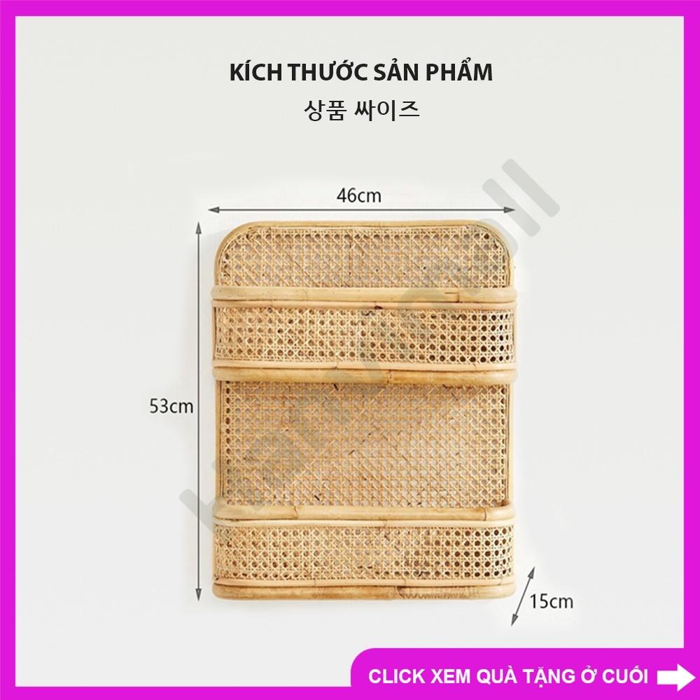 Kệ 2 tầng treo tường làm từ mây