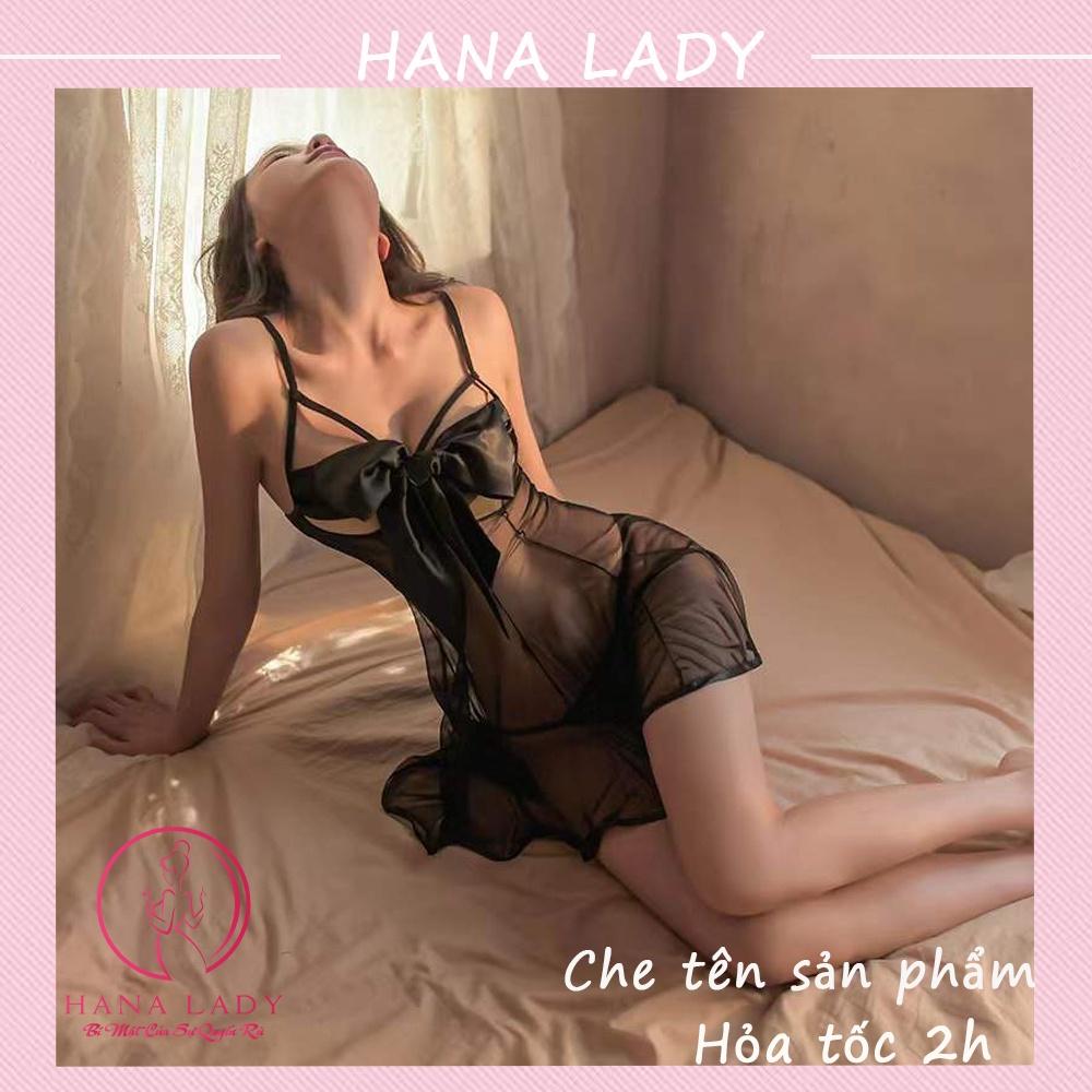 Váy ngủ sexy, đầm ngủ 2 dây gợi cảm quyến rũ voan lụa kèm quần lọt khe VN504