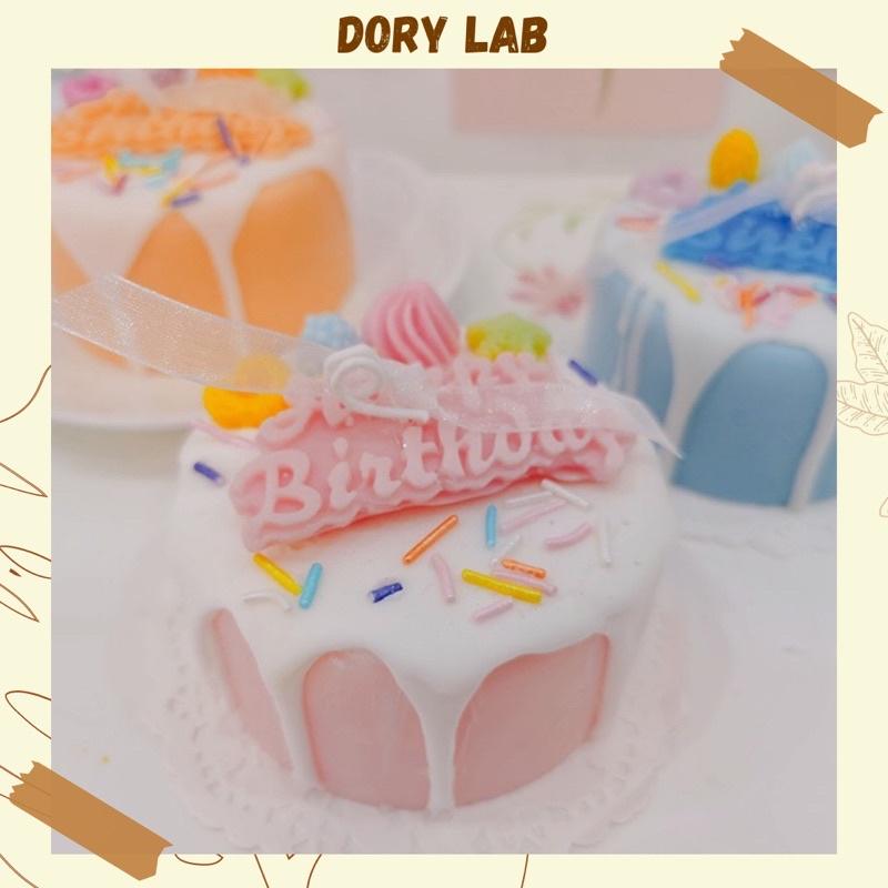 Nến Thơm Bánh Sinh Nhật Happy Birthday Lớn Handmade, Quà Tặng Ý Nghĩa, Độc Đáo - Dory Lab