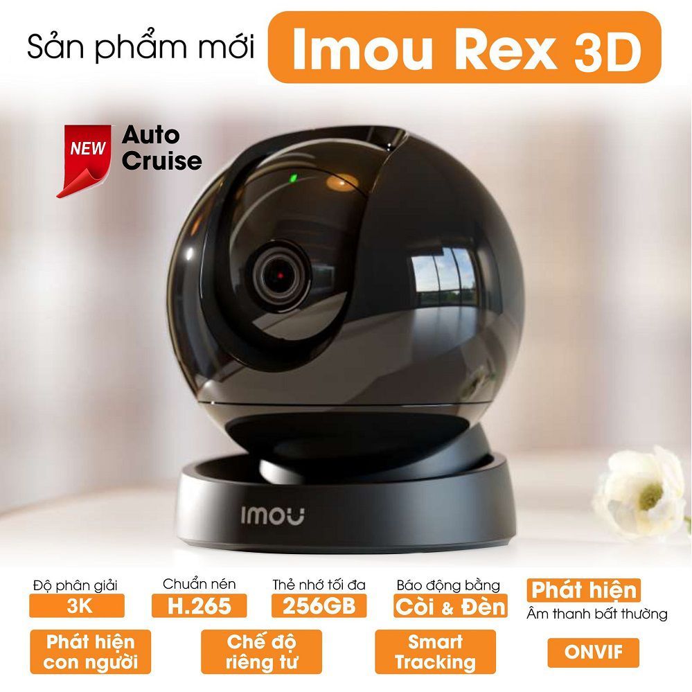 Camera Wifi Imou Rex 3D I IPC-GS2DP-5K0W I Tích hợp AI phát hiện người và vật nuôi I Tua theo điểm | Hàng chính hãng