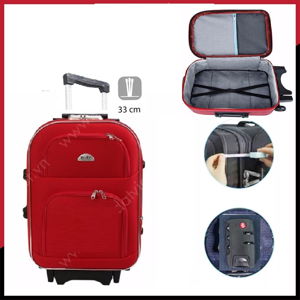 Vali Du Lịch Kéo Tay BI& TI Đỏ Đô 22- Inch