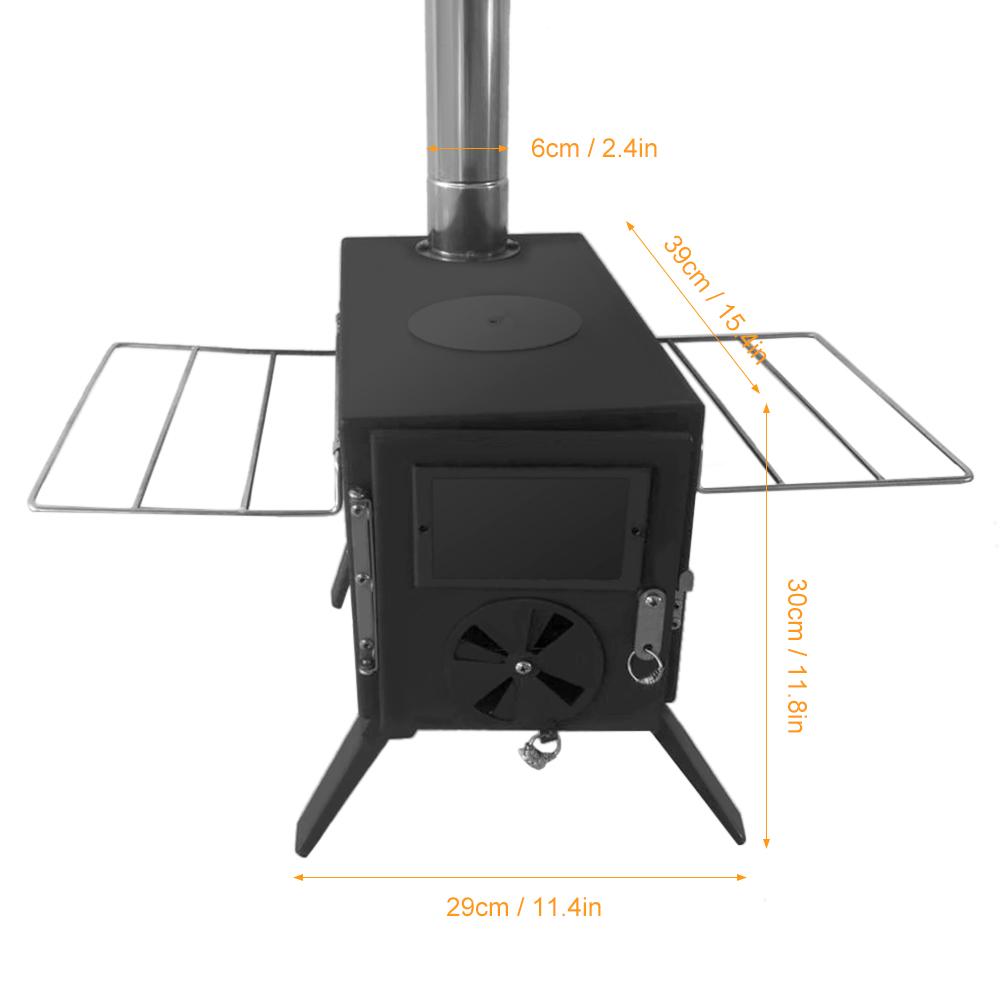 Outdoor Camp Tent Firewood Stove Portable Wood Burning Stove Multifunctional Firewood Burner with Detachable Chimney