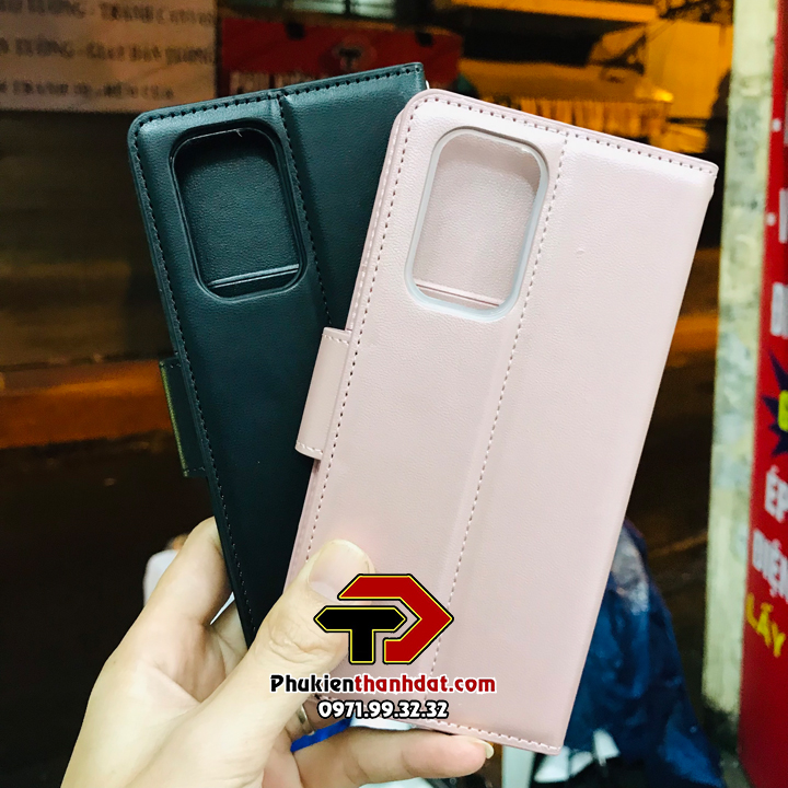 Bao da dạng ví cho OPPO Reno8 Z 5G hiệu Hanman có quai cài - Hàng chính hãng
