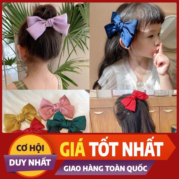 KẸP TÓC NƠ CHẤT LIỆU VẢI SATIN THANH LỊCH CHO MẸ VÀ BÉ - NUNAM SHOP