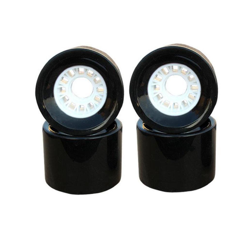 4 Pieces 70x51mm Skateboard PU Wheels Longboard Cruiser Wheels Black
