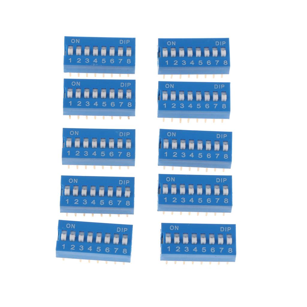 10 Chiếc Xanh Hai Hàng 16 Pin 8 Vị Trí 2.54 Mm DIP Switch 8 P Bit