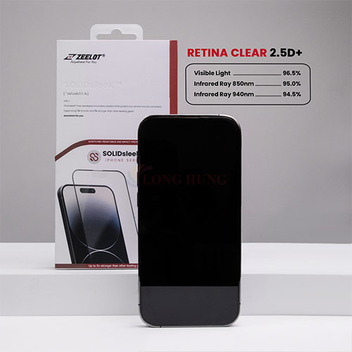 Dán màn hình cường lực Full viền Zeelot SOLIDsleek dành cho iPhone 15 Pro Max/15 Pro/15 Plus/15/14/13/12/11 - Hàng chính hãng