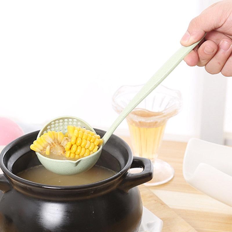 Muôi Múc Canh Lúa Mạch 2 Trong 1 Có Lỗ Chắt Nước Tiện Lợi 2021