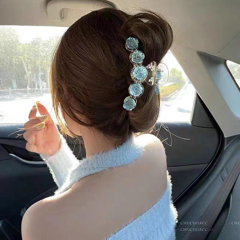 Kẹp gấp trong suốt đính hoa hồng ngọt ngào - Nunam shop