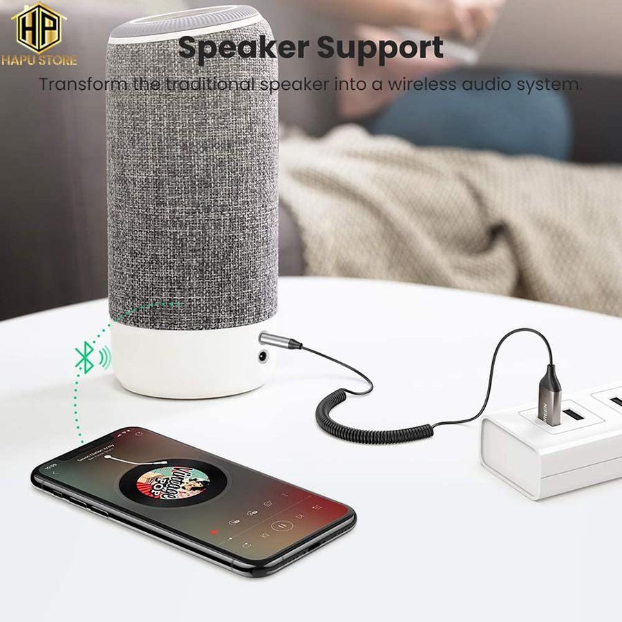 Bộ thu Bluetooth 5.0 Ugreen 70601 tích hợp mic đàm thoại chính hãng - Hàng Chính Hãng