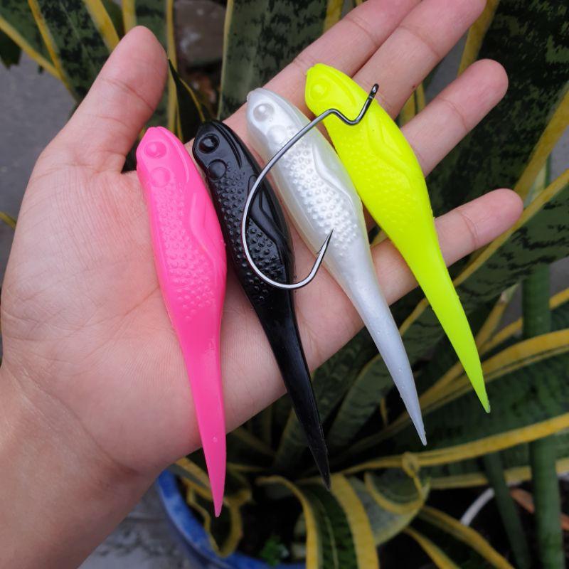 Combo 4 con mồi mềm Skipping phối màu / ZO + 1 lưỡi G Hook / Skiping / skip ping