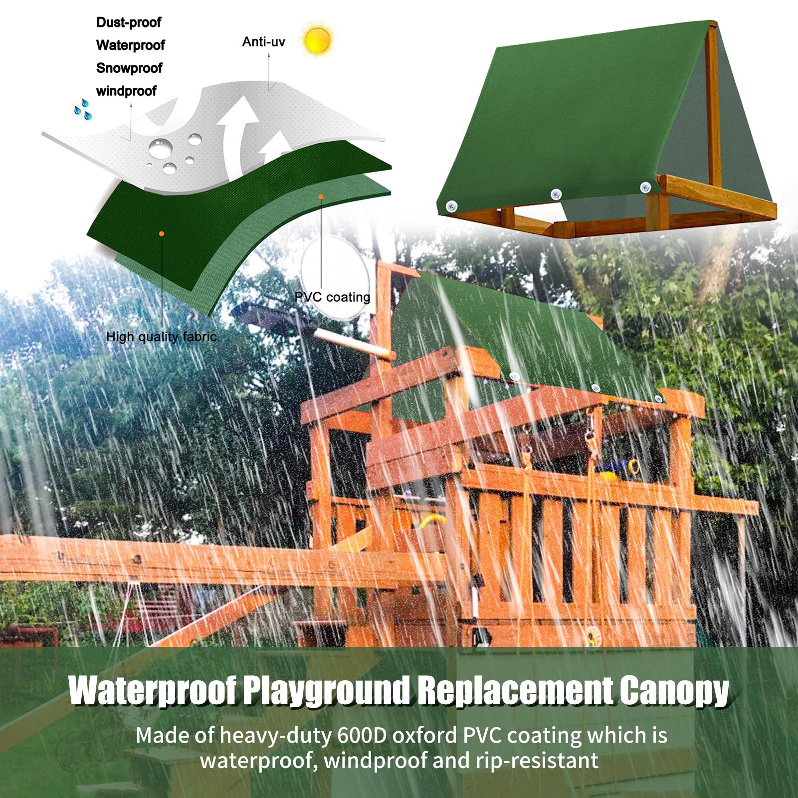 Playground Replacement Canopy Cover Waterproof Outdoor Replacement Sunshade Tarpaulin UV Protection Backyard Canopy