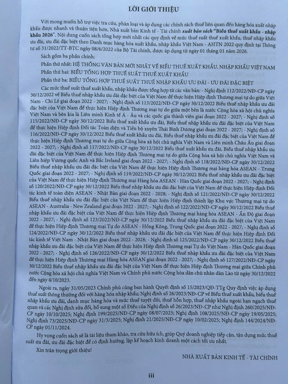 Sách Biểu Thuế Xuất Khẩu - Nhập Khẩu 2026 (V2679N)