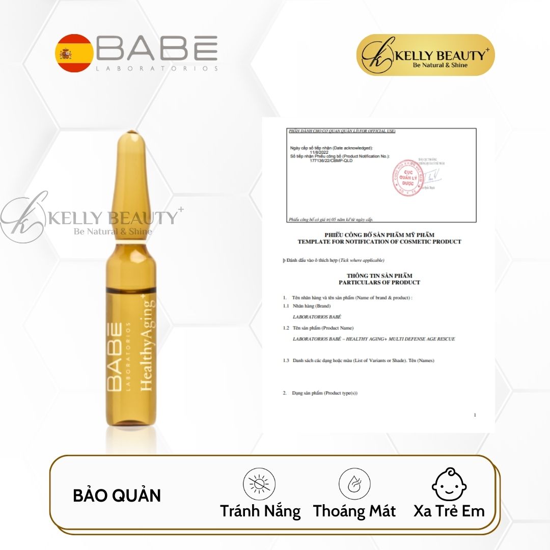 Huyết Thanh Tái Tạo Trẻ Hóa Da BABE HealthyAging Multi Defense Age Rescue Ampoules | Kelly Beauty