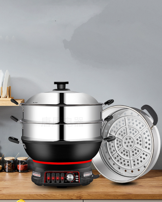 Nồi Gang nồi hấp 2in1 Điện hẹn giờ Mametan Toshiro chuyên dụng 2100W