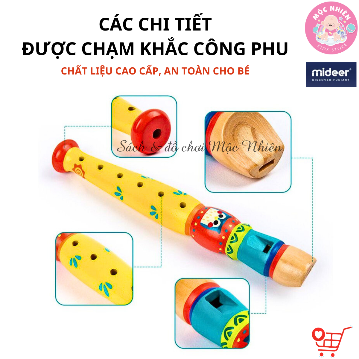 Đồ chơi âm nhạc - Sáo dọc 6 lỗ thương hiệu Mideer