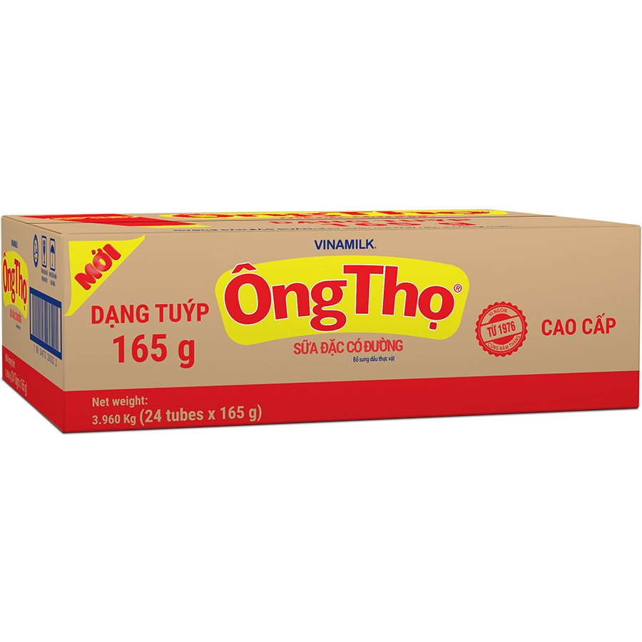 Thùng Sữa Đặc Có Đường Vinamilk Ông Thọ Đỏ (Tuýp 165g)