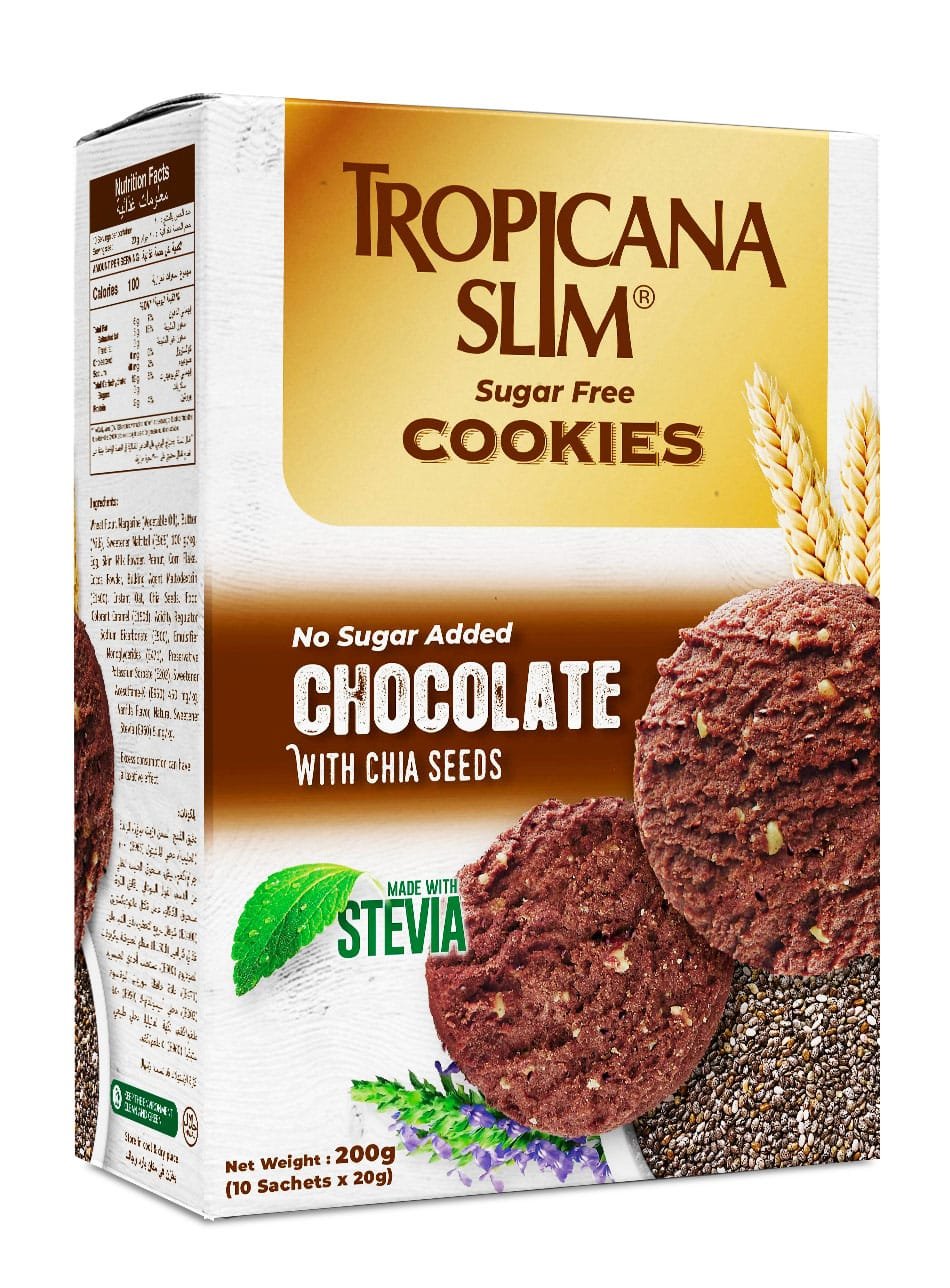 Combo 6 Hộp Bánh Quy Ăn Kiêng Tropicana Slim Sugar Free Cookies Socola (10  x 20g)