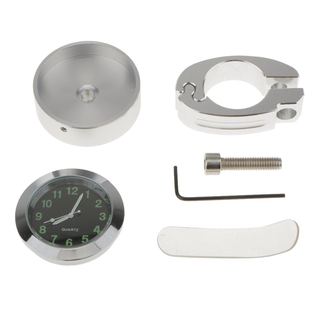 Waterproof Motorcycle Clock Chrome Bicycle Handlebar Mount Instrument for Honda