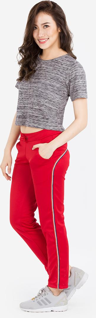 Quần dài nữ jogger slim size nhỏ viền 3 sọc Phúc An 3009_do