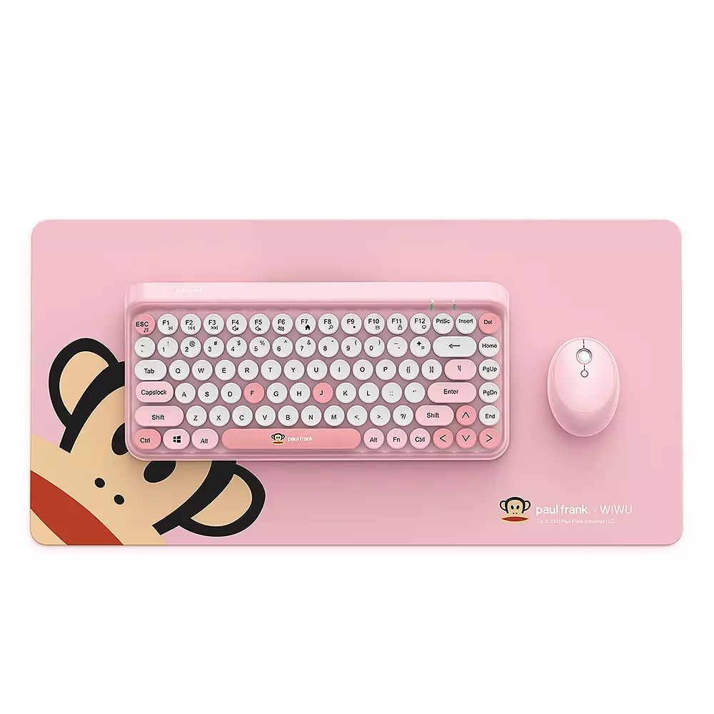 Bộ combo 3 in 1 Bàn phím bluetooth & chuột không dây & 01 miếng lót chuột hiệu Wiwu x Paul Frank Smart Keyboard cho Macbook Laptop iphone ipad thiết kế siêu đẹp siêu thời trang cá tính - hàng nhập khẩu