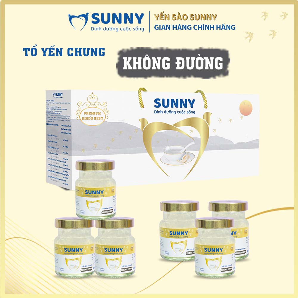 Yến sào không đường - Yến Sào Khánh Hòa chưng sẳn - 25% Yến thô - 70ml/hũ - Yến sào SUNNY